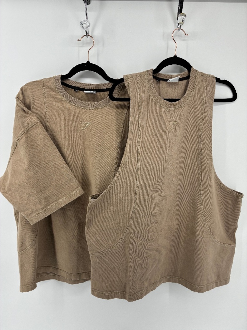 BUNDLE DEAL Gymshark Men's Tan Shirt Set